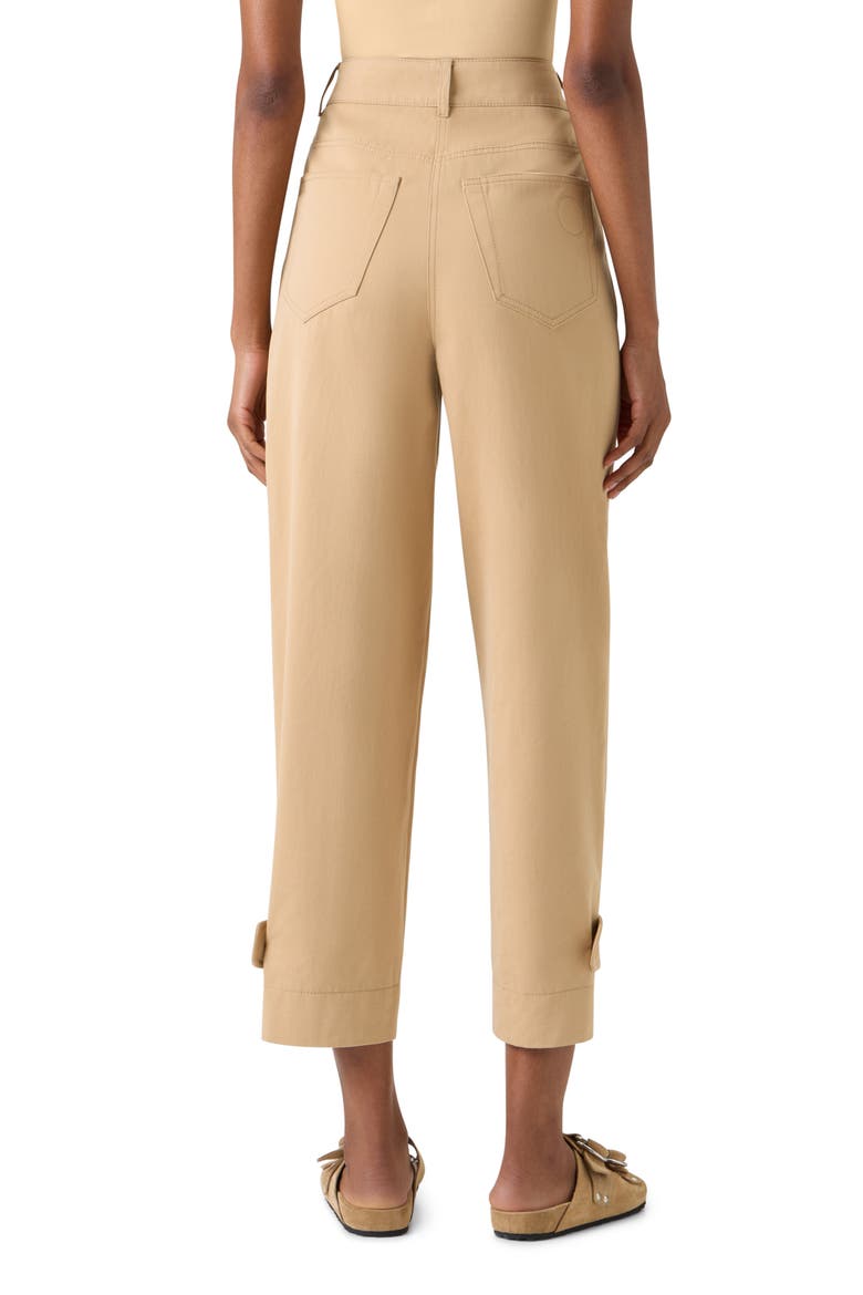 Fraser High Waist Cotton Gabardine Barrel Leg Pants, Alternate, color, BEIGE