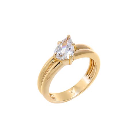 CZ Pear Double Row Etenrity Ring