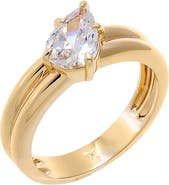 BY ADINA EDEN CZ Pear Double Row Etenrity Ring