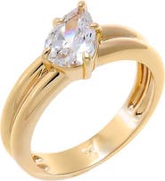 BY ADINA EDEN CZ Pear Double Row Etenrity Ring
