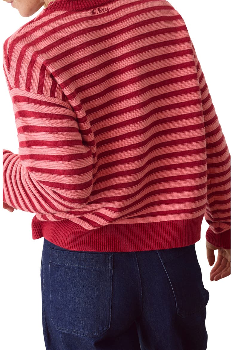 Suki Striped Crewneck Sweater, Alternate, color, DUSK ROSE STRIPE