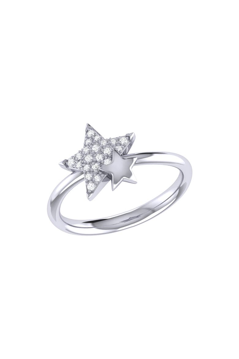 Dazzling Starkissed Duo Sterling Silver Diamond Ring, Main, color, Silver