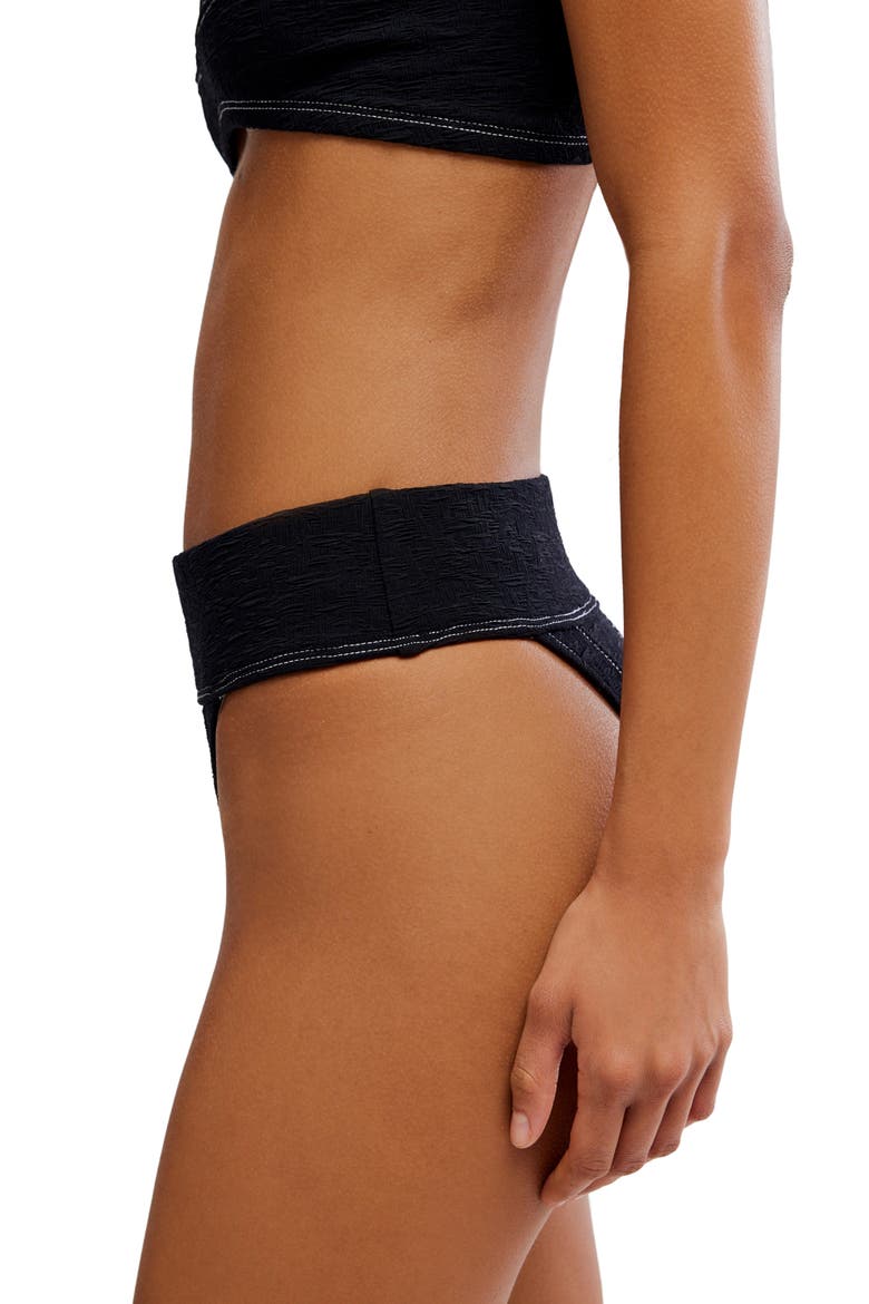 Dylan High Waist Bikini Bottoms, Alternate, color, BLACK