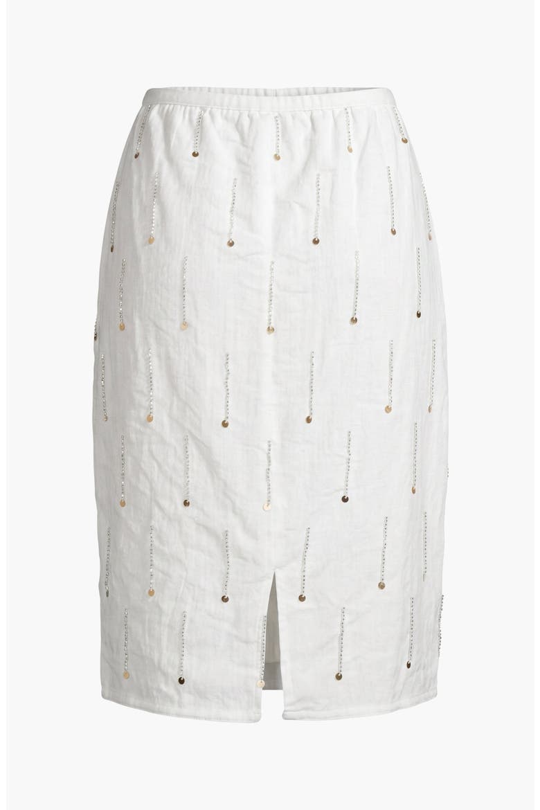 Sequined Beaded Embellished Mini Skirt, Alternate, color, White