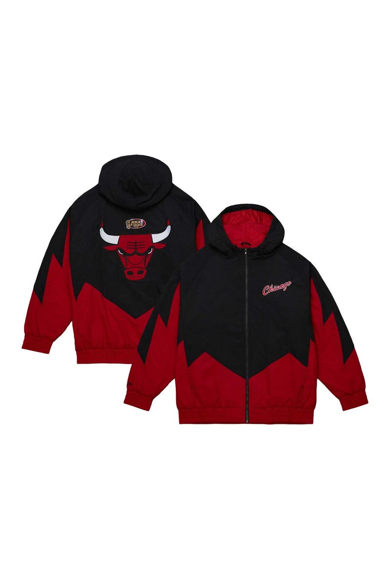 Mitchell & Ness Men's Mitchell & Ness Black Chicago Bulls Hardwood Classics Retro Quilted Raglan Full-Zip Hoodie, Main, color, 