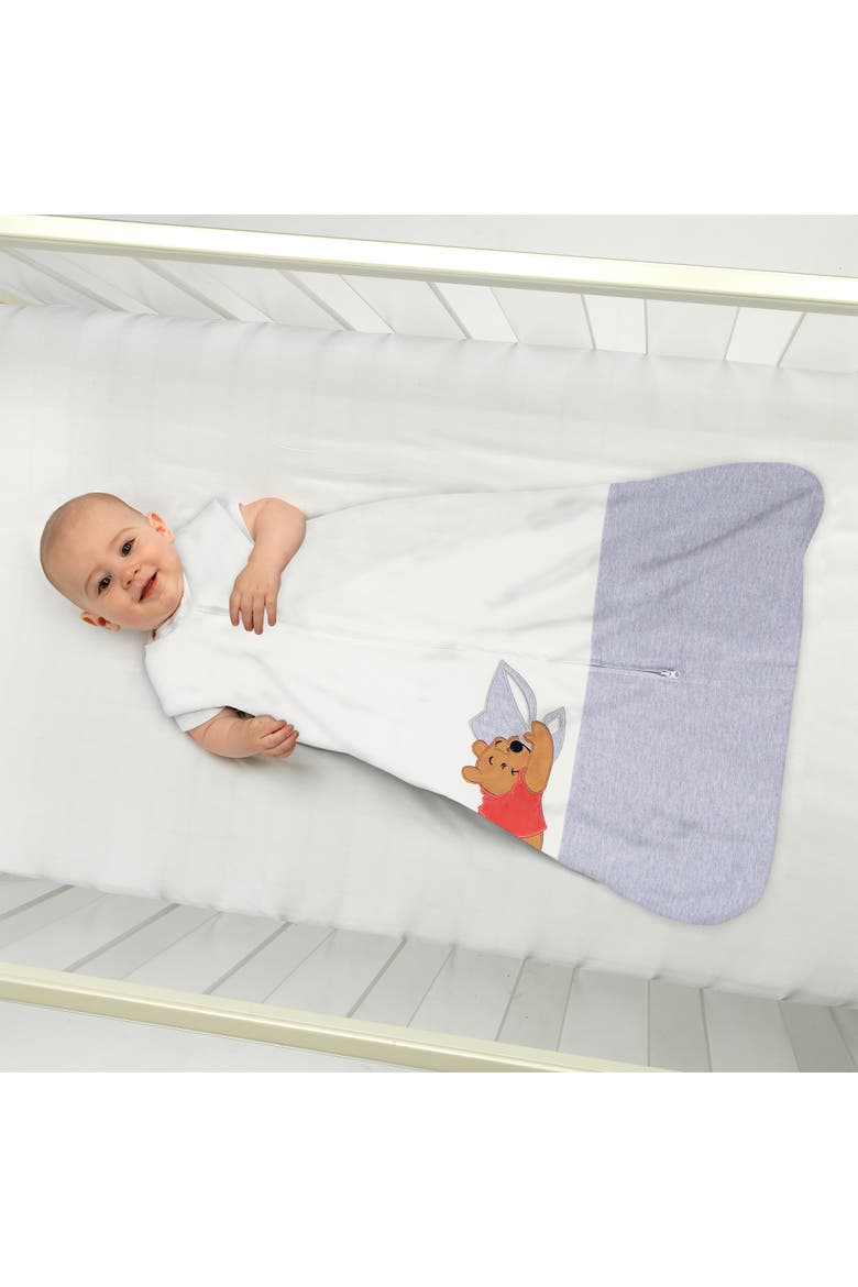 Disney Baby Winnie the Pooh Appliqued Cotton Wearable Blanket, Alternate, color, White