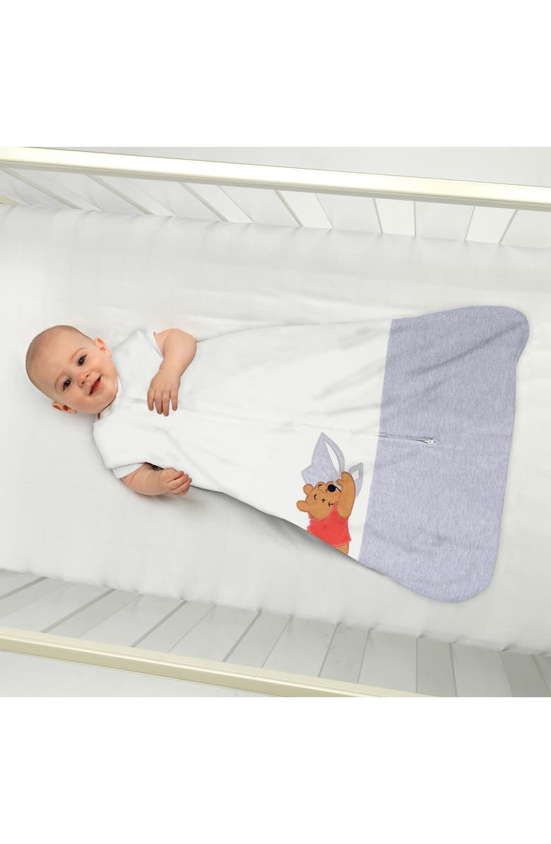 Lambs & Ivy Disney Baby Winnie the Pooh Appliqued Cotton Wearable Blanket, Alternate, color, White