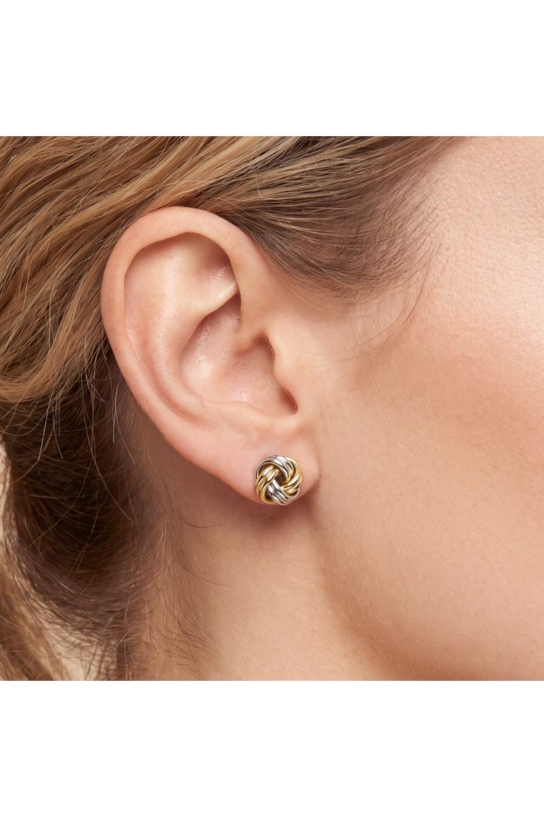 Two Tone Knot Stud Earrings, Alternate, color, Two Tone