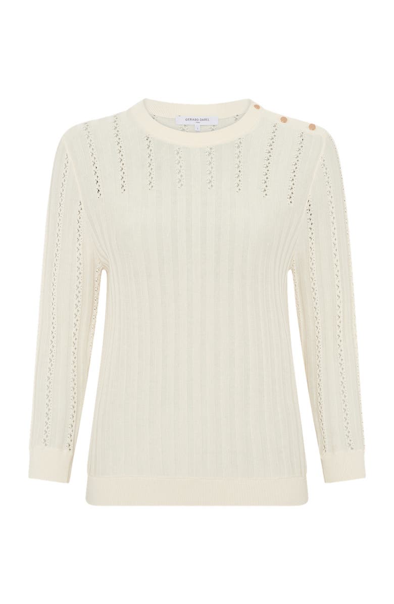 GERARD DAREL Lhena Openwork Detail Sweater, Alternate, color, Ecru
