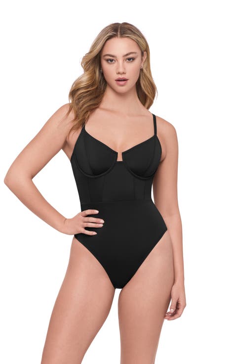 Supportive and Sculpting Corset Underwire One-Piece Swimsuit