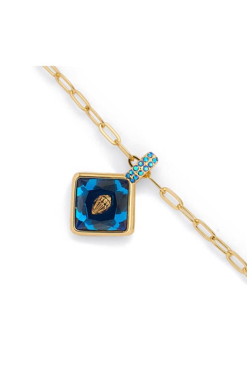 Kurt Geiger London Square Stone Eagle Pendant Necklace In Gold