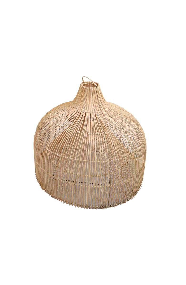 PINK HALEY Sienna Dome Shape Rattan Pendant Light Fitting, Main, color, Brown