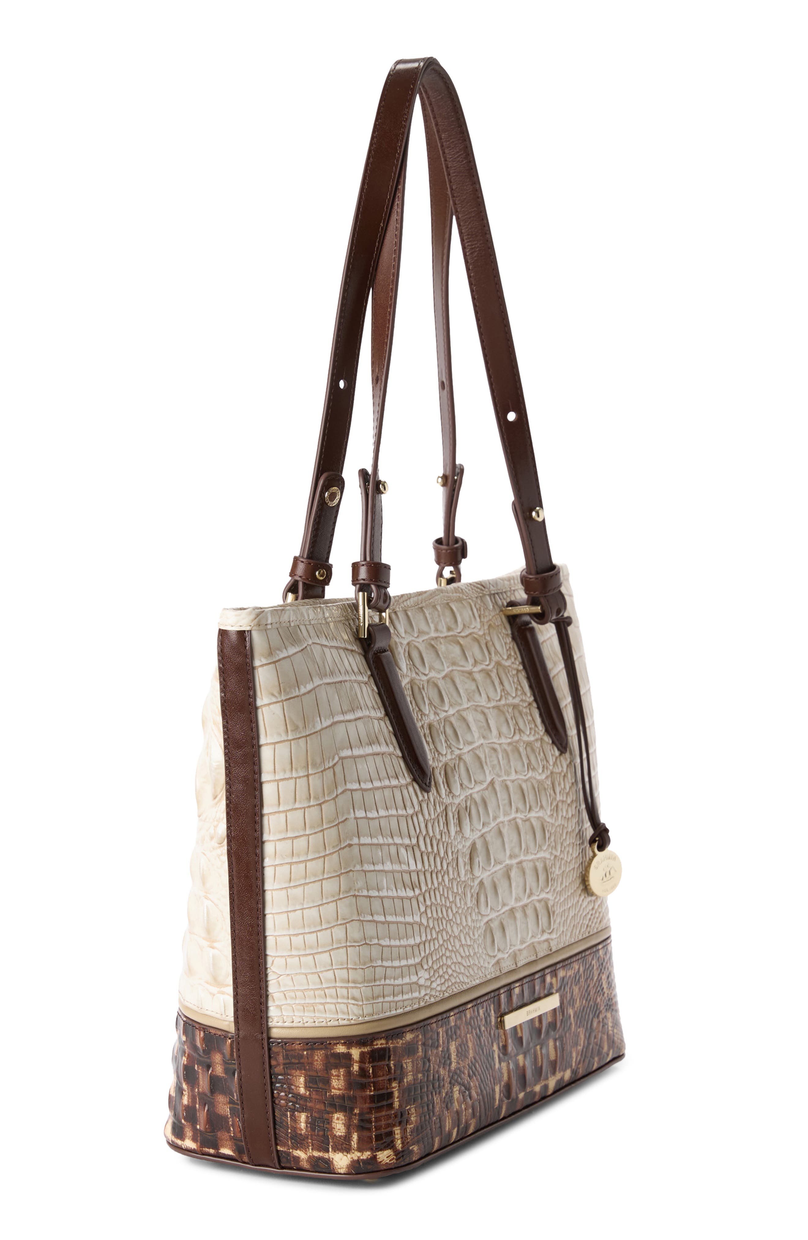Medium Asher Embossed Leather Shoulder Bag, Alternate, color, IVORY MULTI
