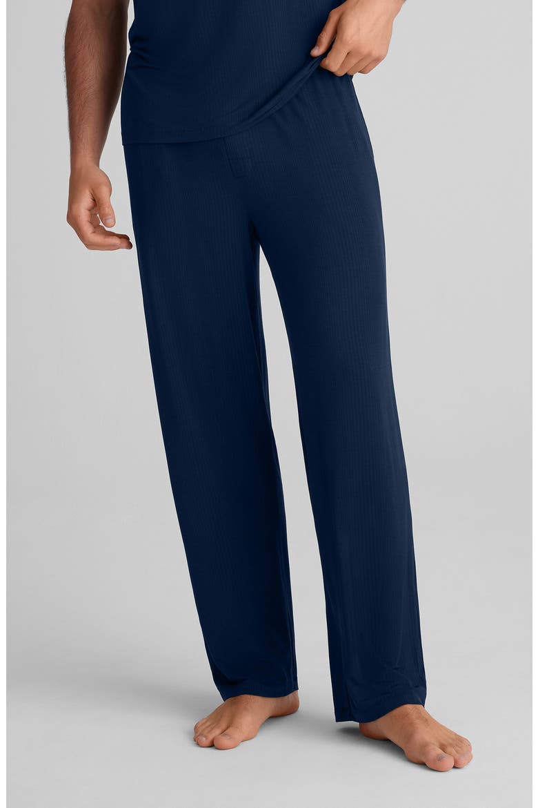 Second Skin Luxe Ribbed Lounge Pants, Main, color, DRESS BLUES