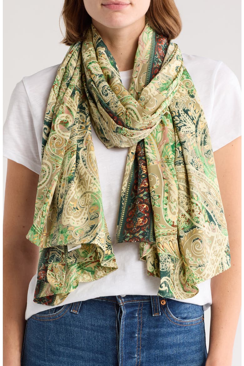 Paisley Cover-Up Pareo, Main, color, GREEN