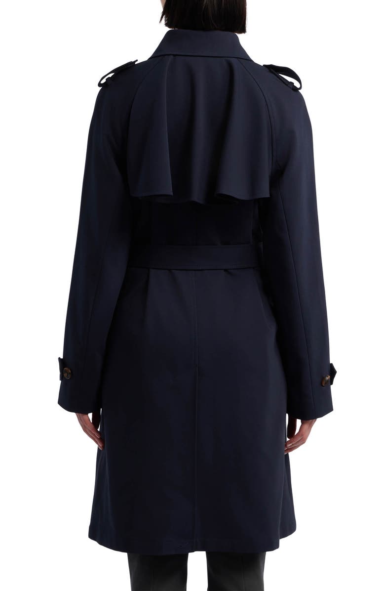 Hunter Stella Gab Tie Waist Trench Coat, Alternate, color, Navy