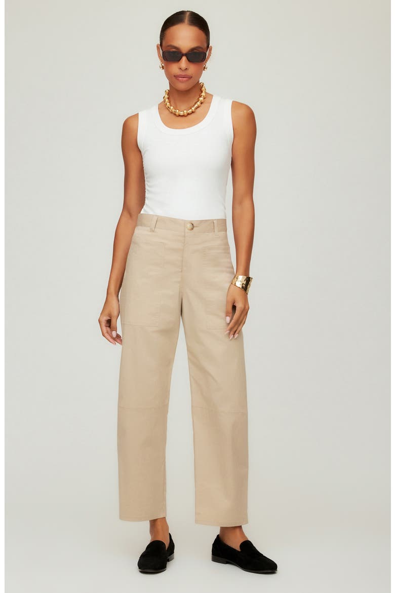 Sondra Barrel Leg Pants, Alternate, color, STONE