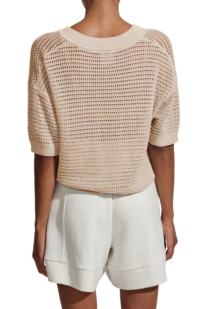 Callie Sheer Knit Cotton Top, Alternate, color, MOONLIGHT