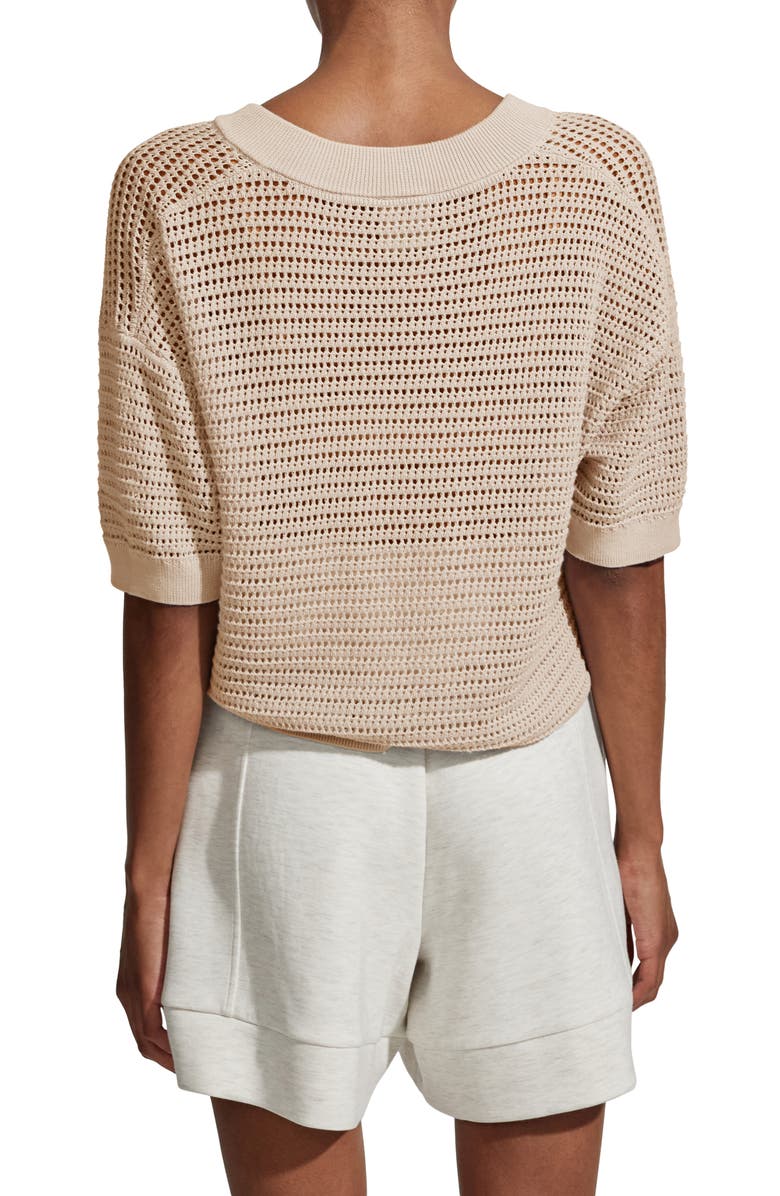 Varley Callie Sheer Knit Cotton Top, Alternate, color, Moonlight