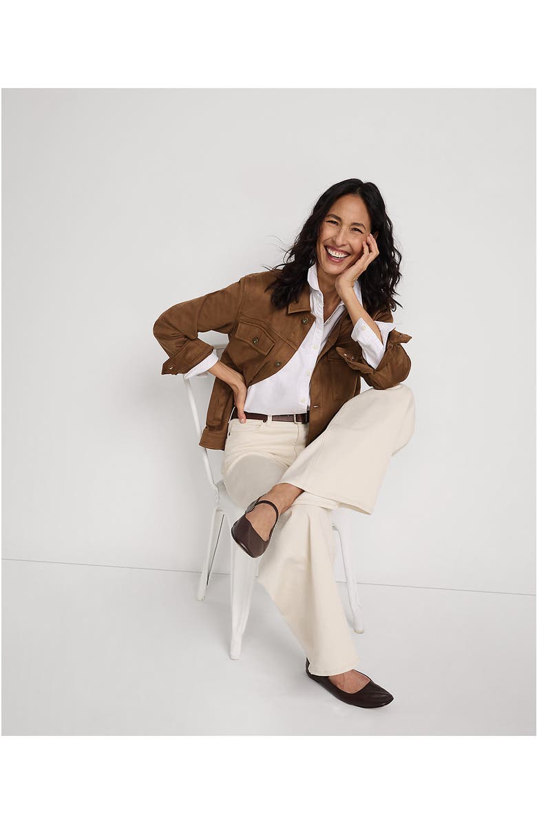 Lands' End Unisex Faux Suede Trucker Jacket, Alternate, color, 