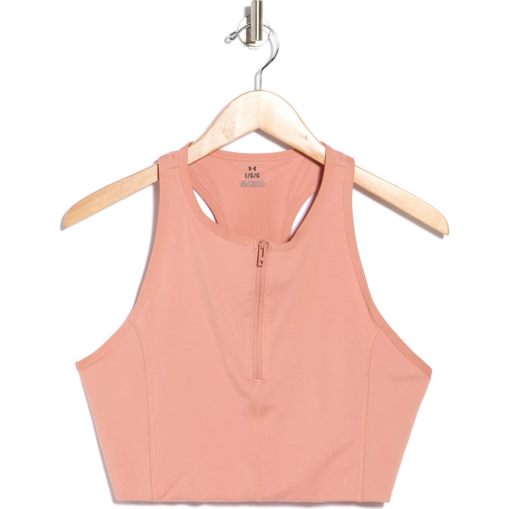 Under Armour Movement Quarter Zip Performance Tank In Pnk