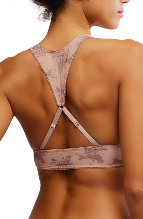 Free People Talk About It Floral Lace Soft Bra In Purple