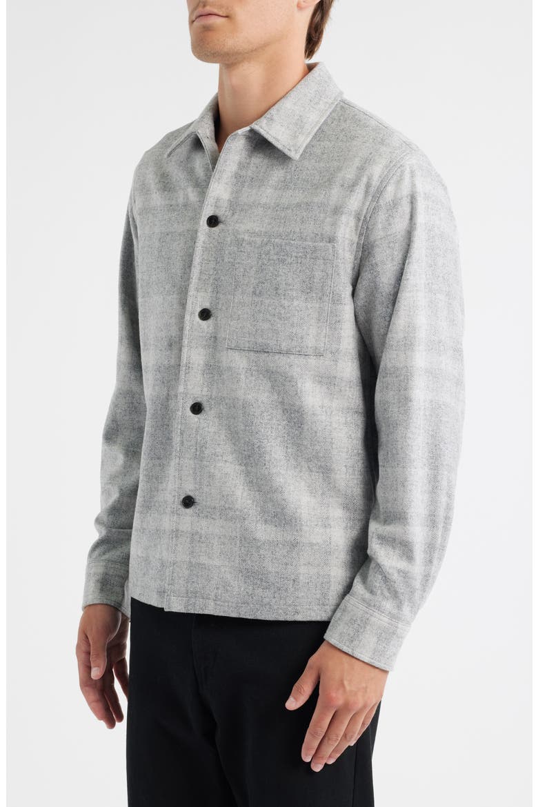 Shaded Plaid Shirt Jacket, Alternate, color, LIGHT GRAY MELANGE