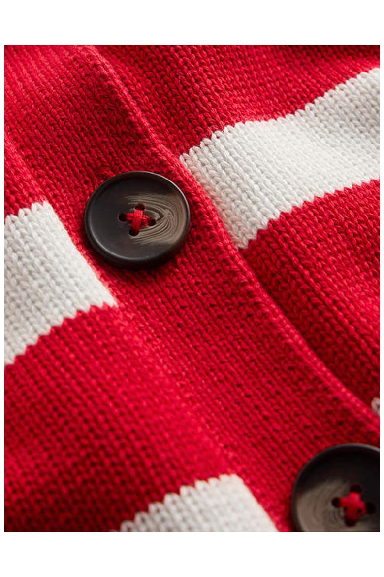 Lucy Relaxed Cotton Cardigan, Alternate, color, MERIDA RED, IVORY STRIPE