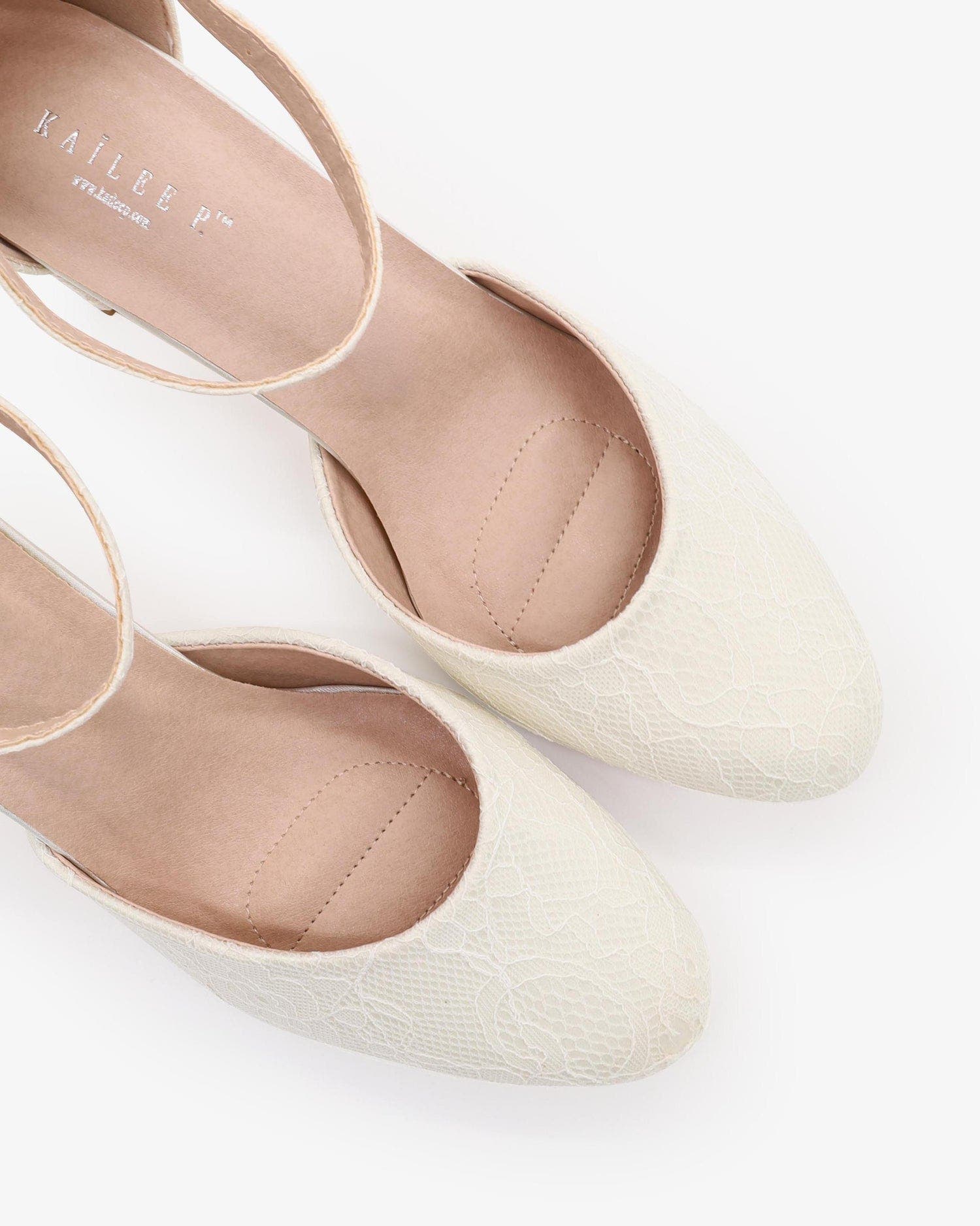 Jasmin Lace Block Heel with Ankle Strap, Alternate, color, Ivory