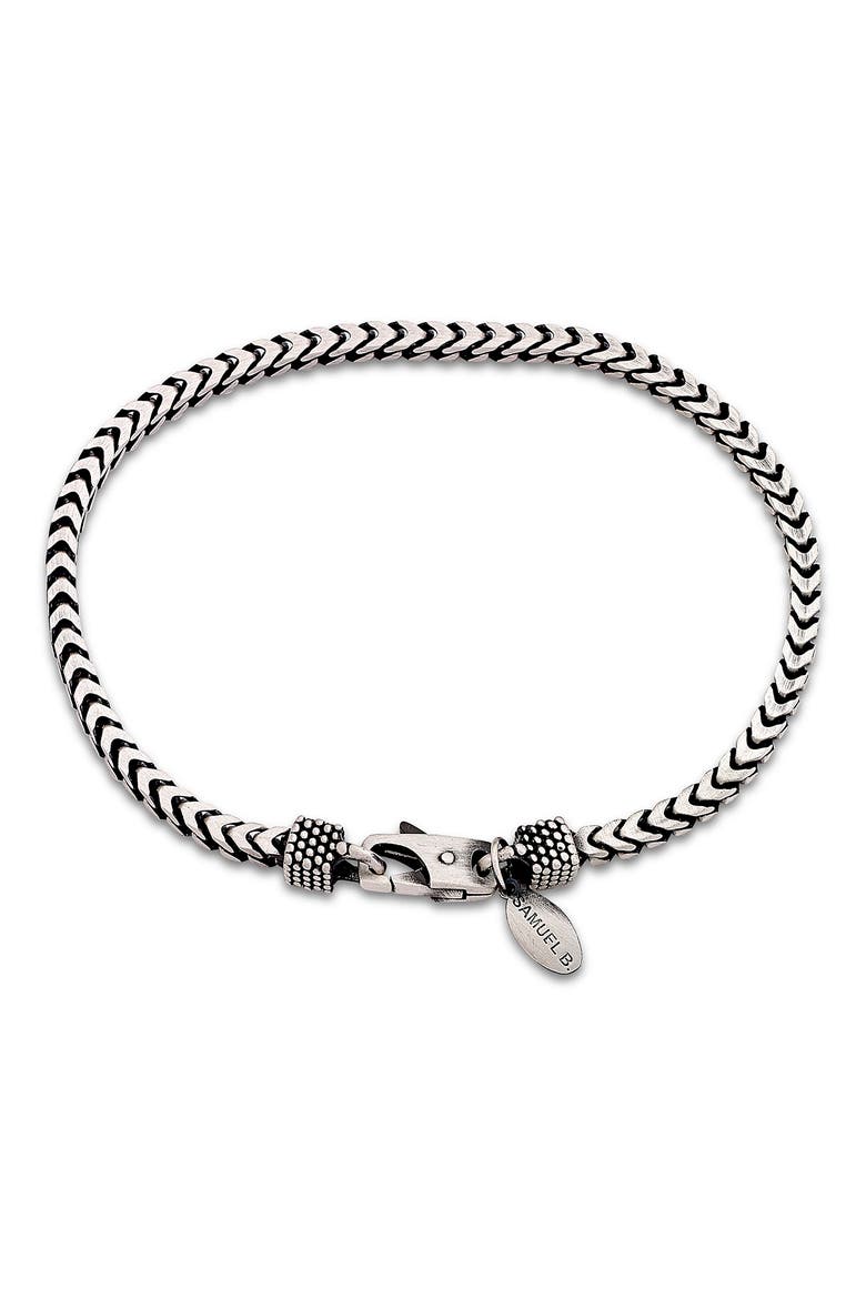 3mm Woven Italian Chain Bracelet, Main, color, SILVER