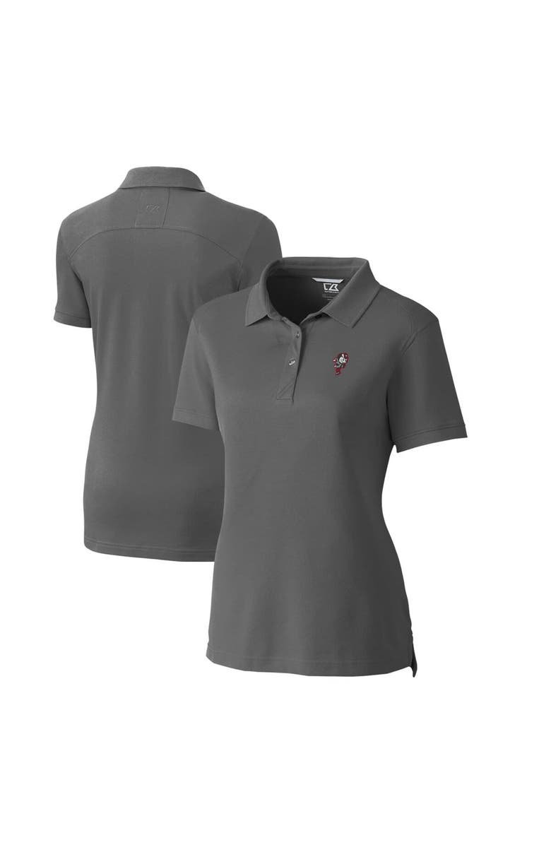 Cutter & Buck Women's Cutter & Buck Steel Ohio State Buckeyes Advantage Tri-Blend Pique Polo, Main, color, 