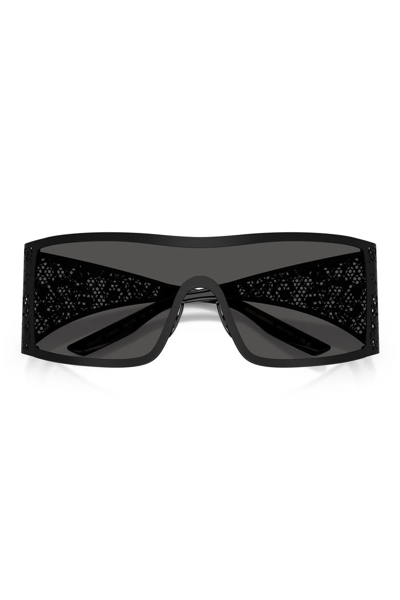 138mm Rectangular Shield Sunglasses, Alternate, color, MATTE BLACK / DARK GREY