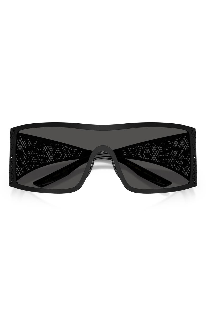 Dolce&Gabbana 138mm Rectangular Shield Sunglasses, Alternate, color, Matte Black / Dark Grey
