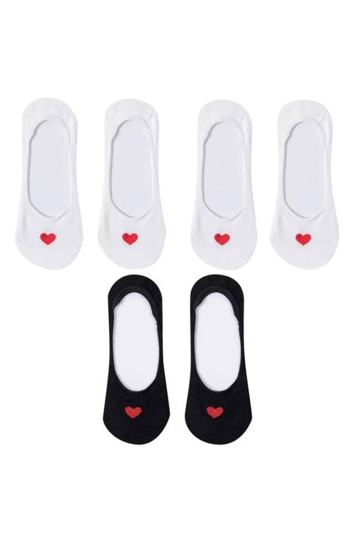 HIGH HEEL JUNGLE Assorted 3-Pack Secret Heart No Show Socks in Black White  product