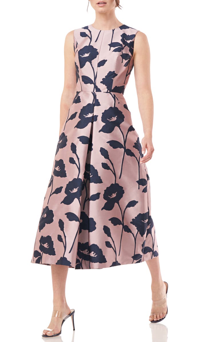 Kay Unger Coty Floral Crop Wide Leg Jumpsuit, Alternate, color, 