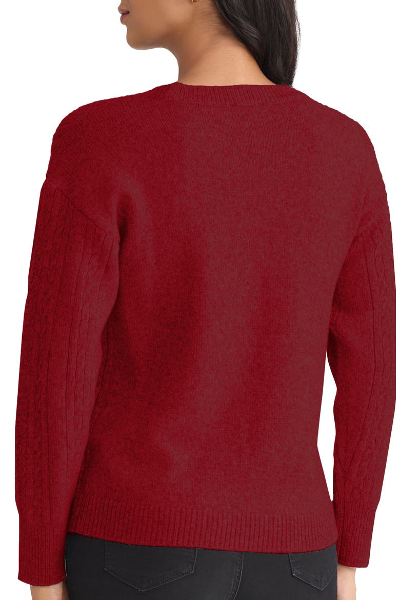 Mixed Stitch Cotton Blend Sweater, Alternate, color, VENETIAN RED