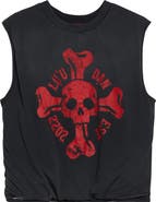 LU'U DAN Wadded Cotton Graphic Muscle Tee