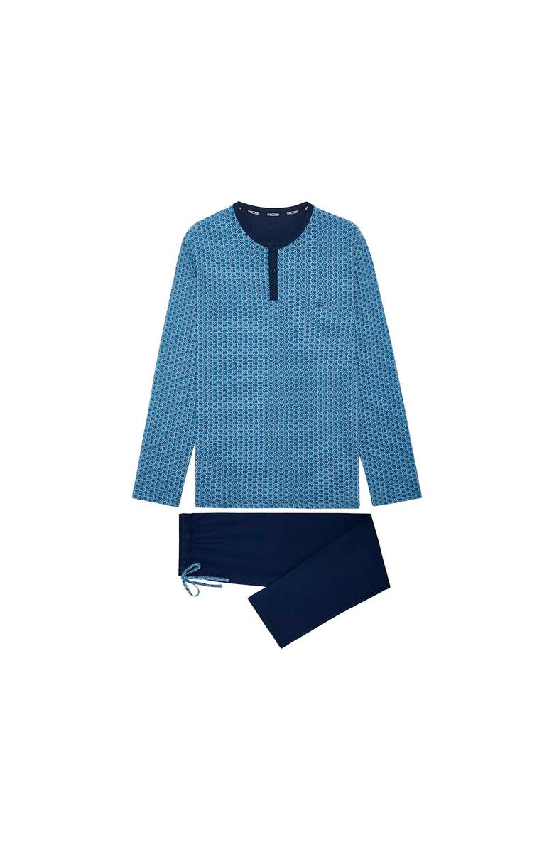 HOM Martinez Long Pajama Set, Main, color, Blue Print