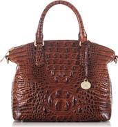 Brahmin Duxbury Croc Embossed Leather Satchel