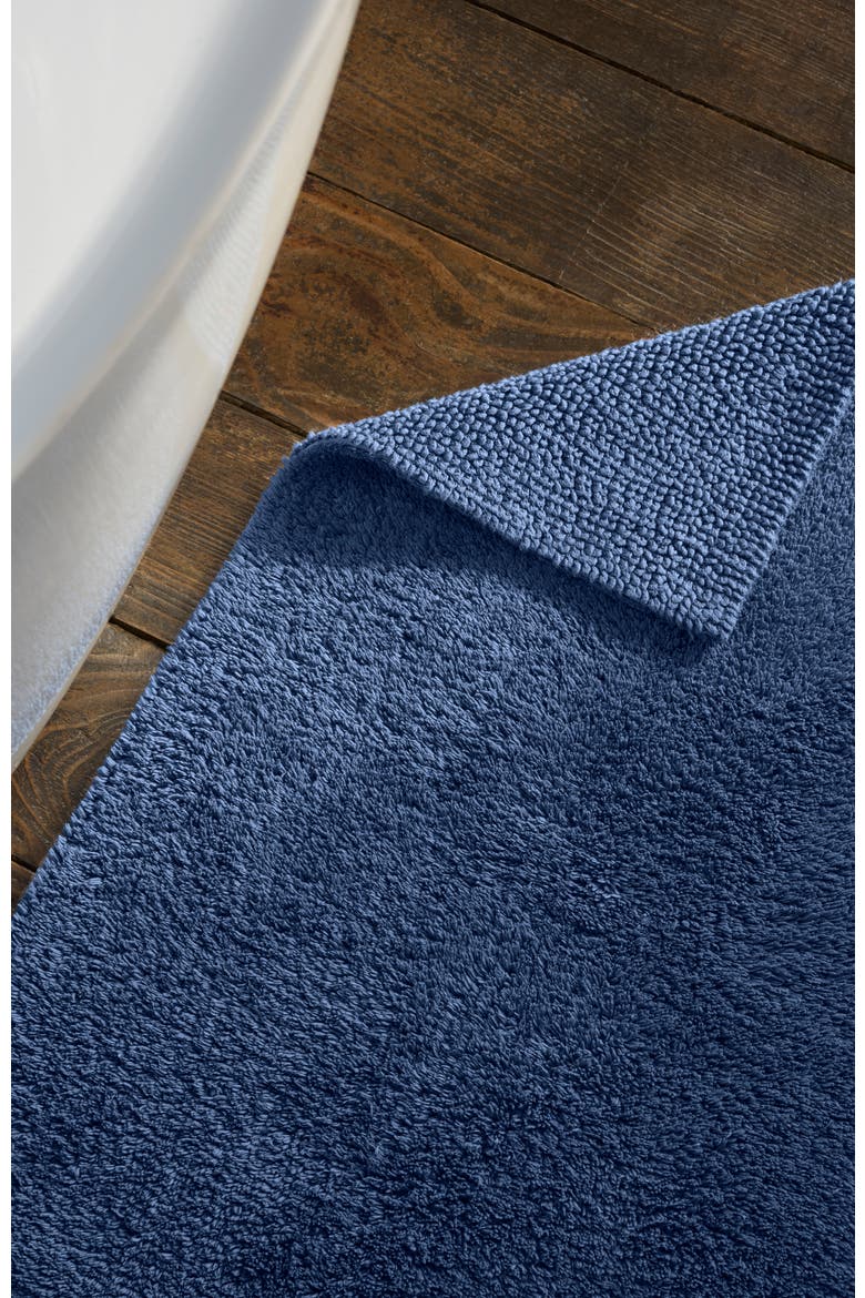 Reversible Deep Pile Thick Cotton Bath Rug, Alternate, color, Deep Sea