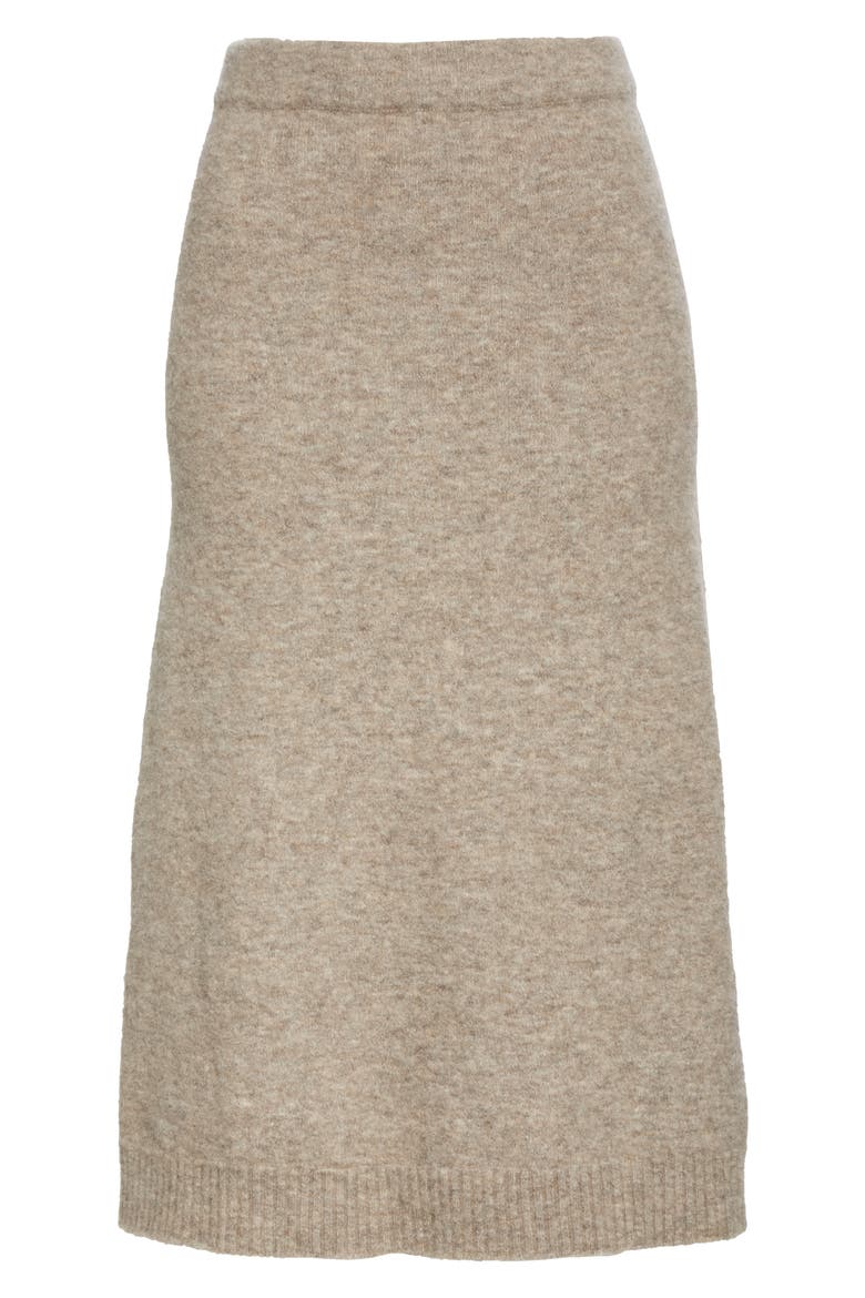Max Mara Leida Alpaca & Wool Blend Knit Midi Skirt, Alternate, color, TURTLEDOVE
