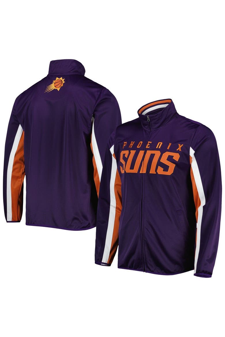 Men's G-III Sports by Carl Banks Purple Phoenix Suns Contender Wordmark Full-Zip Track Jacket, Main, color, Purple