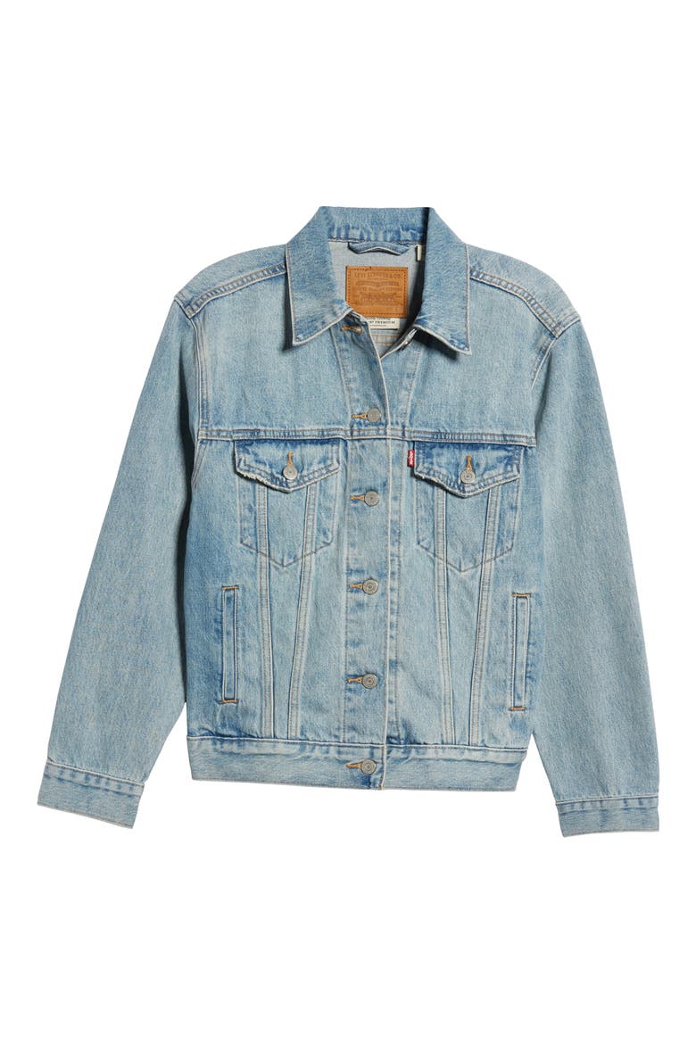 Levi's® Ex-Boyfriend Denim Trucker Jacket, Alternate, color, FOR REAL