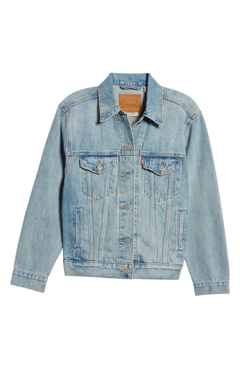 Levi's<sup>®</sup> Ex-Boyfriend Denim Trucker Jacket, Alternate, color, 