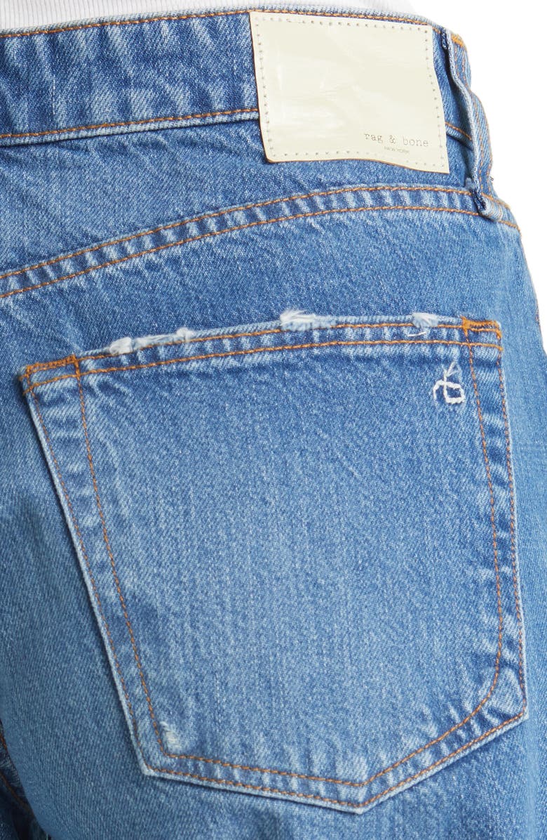 rag & bone Rosa High Waist Ripped Nonstretch Denim Cutoff Shorts, Alternate, color, 