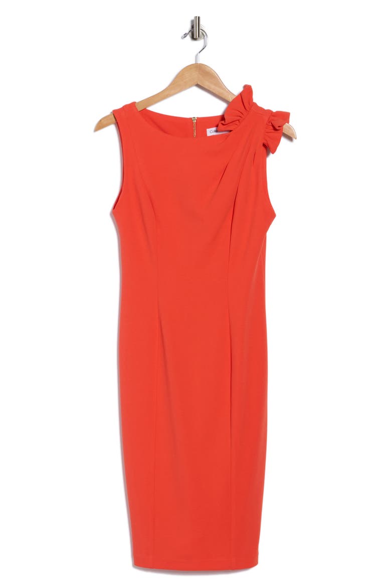 Bow Sheath Dress, Alternate, color, GINGER