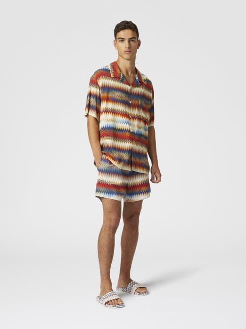 Missoni Men's Micro Zig Zag All Over Swim Shorts Red In Red