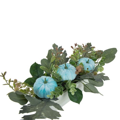 Northlight Fall Harvest Foliage And Pumpkins In Wooden Planter In Multi