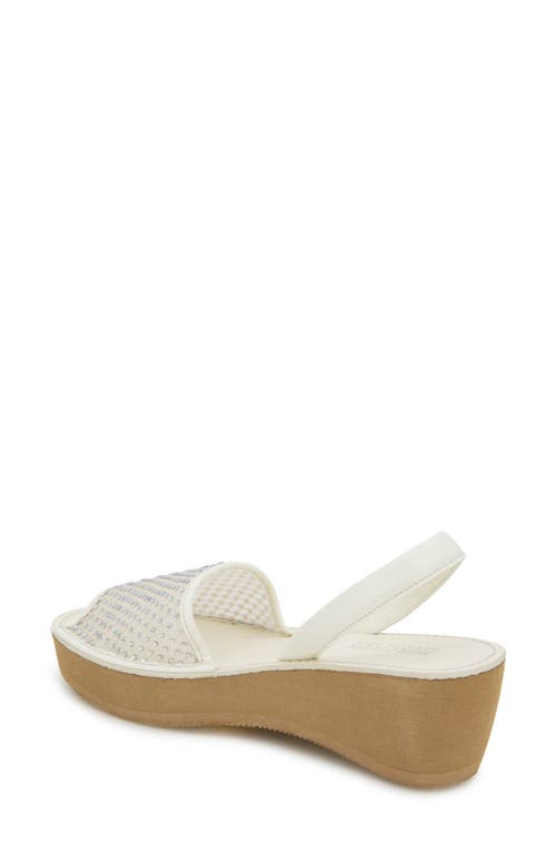 Reaction Kenneth Cole Slingback Sandal In Cream Crystal Mesh