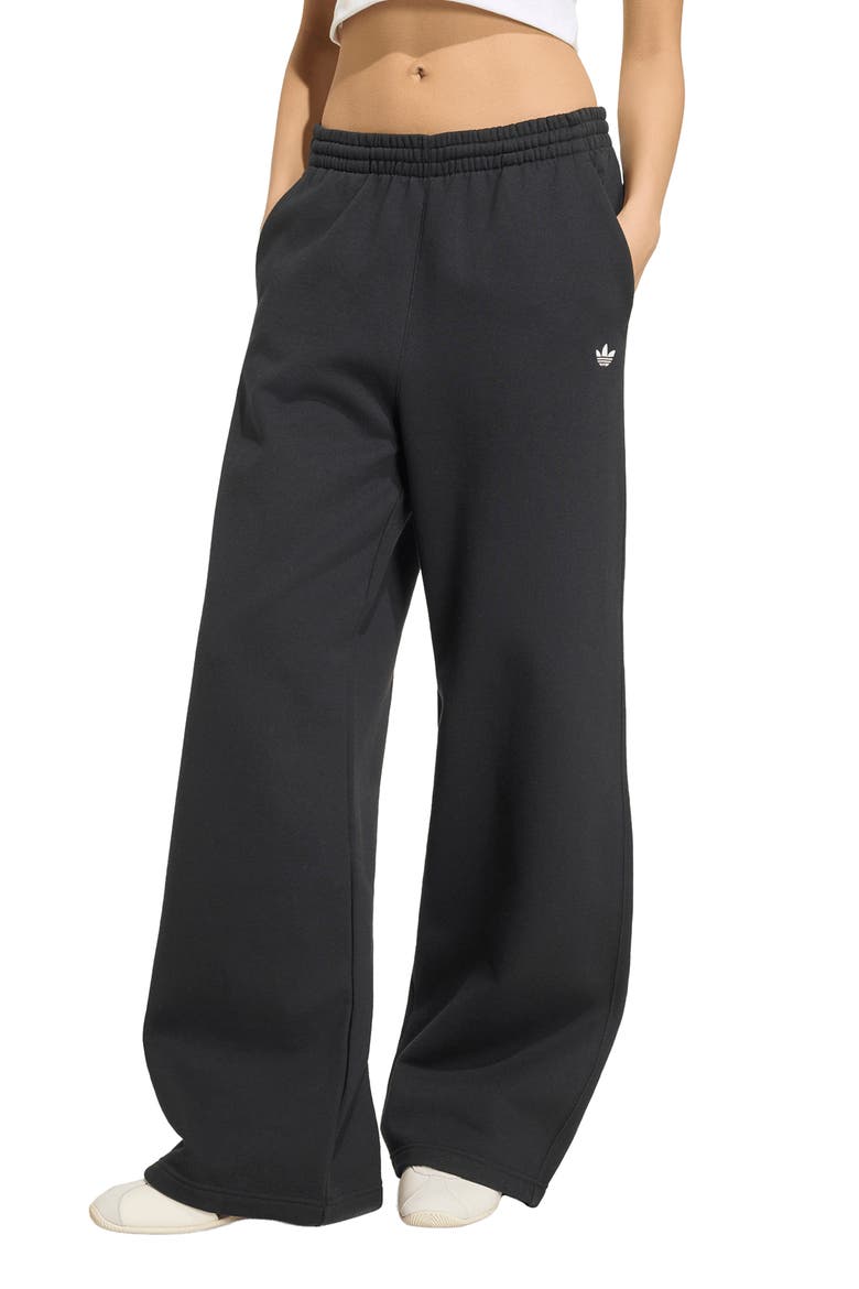 Essentials Fleece Wide Leg Pants, Main, color, BLACK